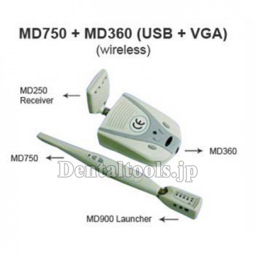 Magenta® ワイヤレス口腔内カメラMD750+MD360+MD900+MD250 （USB＆VGA ）1/4 SONY CCD