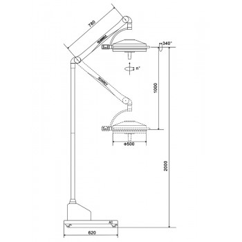 KWS® KD-2036D-3 36LED歯科医療用ライト手術用無影灯照度の深さ調整可能(土台付き、スタンド式)