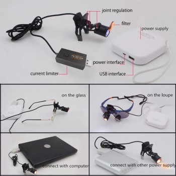 KWS KD-201AJ-2 led ポータブル歯科手術用ヘッドライト 光学フィルター付き