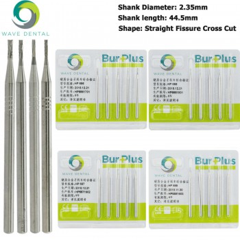 10Pcs HP 555 556 557 558 歯科用カーバイドバー ストレートフィッシャークロスカットバー 