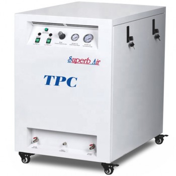 TPC DC501SC 歯科用オイルフリーエアーコンプレッサー 防音メタルキャビネット付き