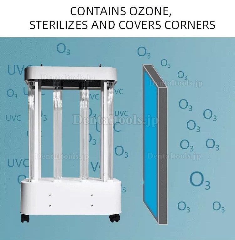 1000-1500W UVc オゾン殺菌ランプ プロフェッショナルUVCライト滅菌トロリー