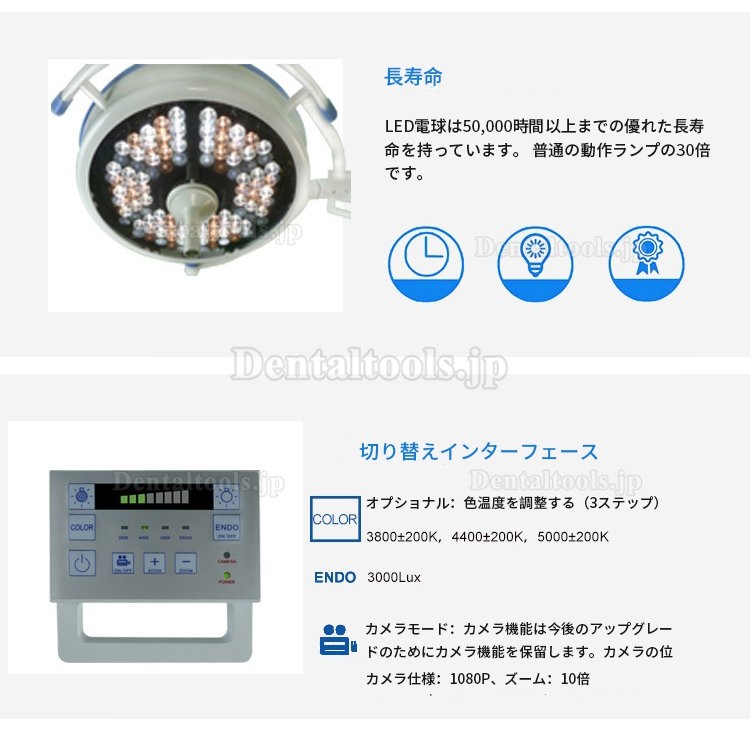 HFMED 500C LED歯科手術用 無影灯照明器 天井取り付け CE FDA認証