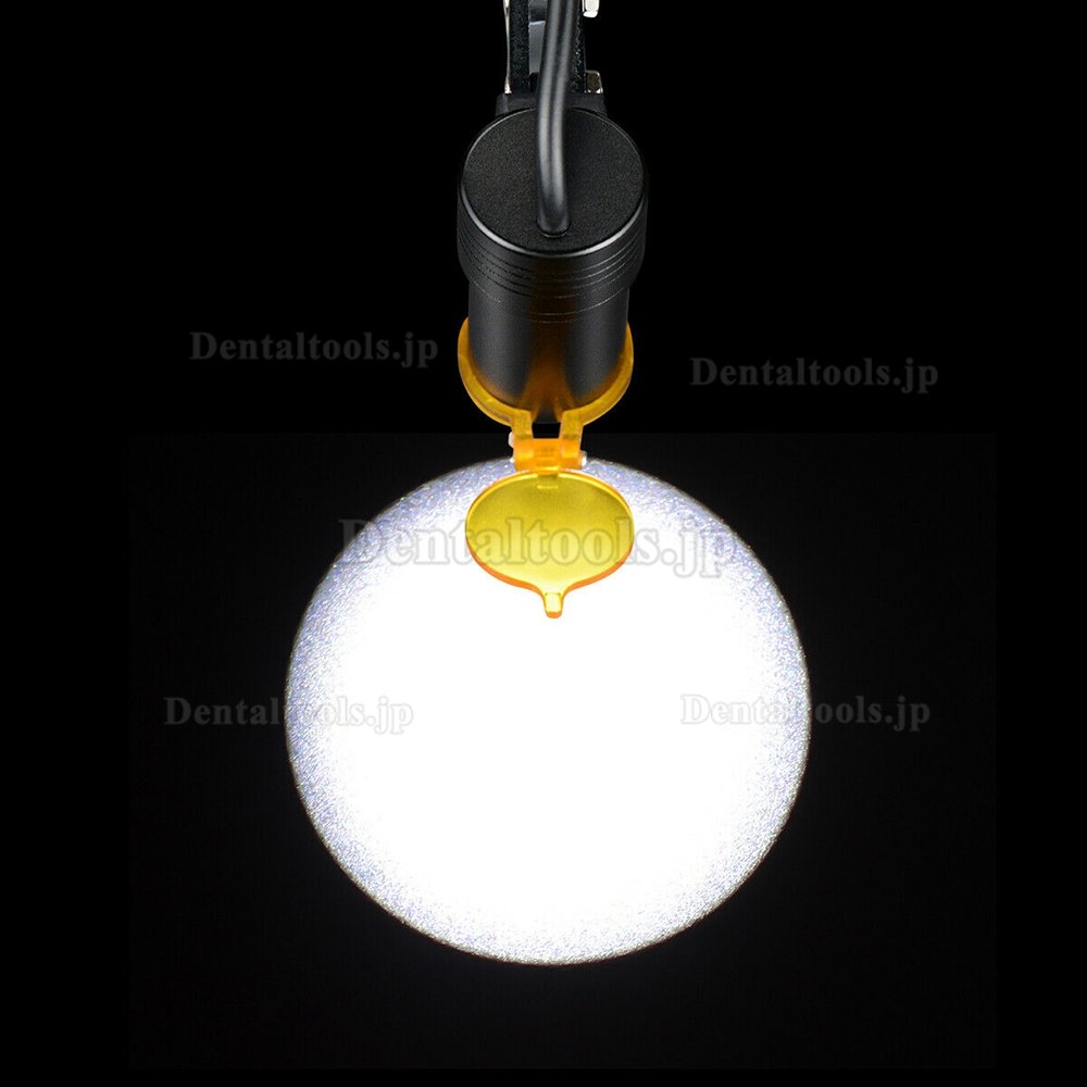 歯科医療用 5W LEDヘッドライト+フィルター&ベルトクリップ 黒 双眼鏡ルーペに適用