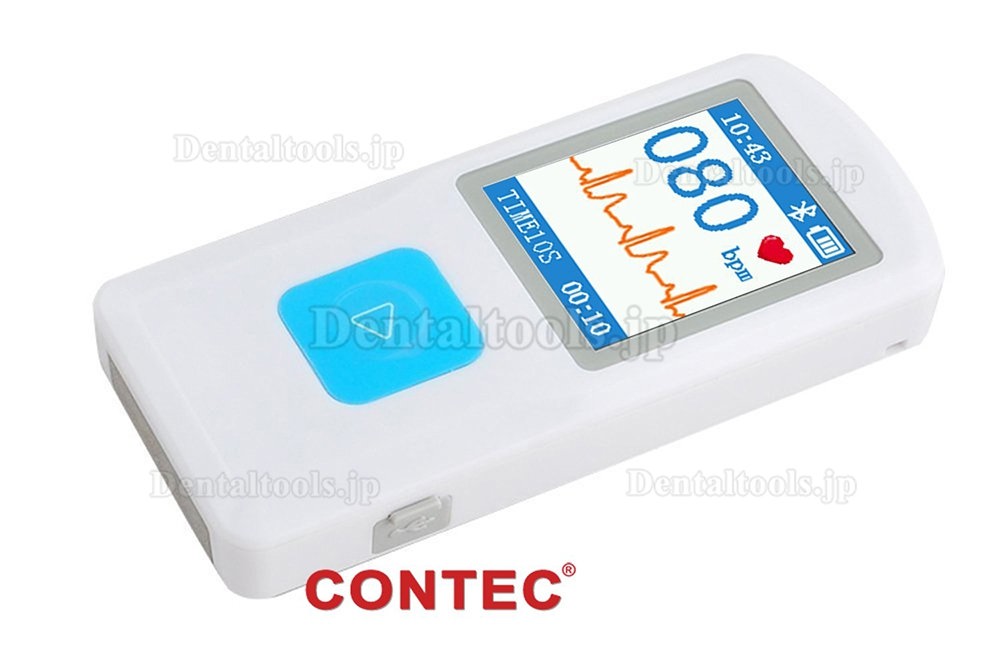CONTEC 携帯型心電計 ECG/EKGモニター PCソフトウェア 心電図ブルートゥース心拍数LCDモニター PM10