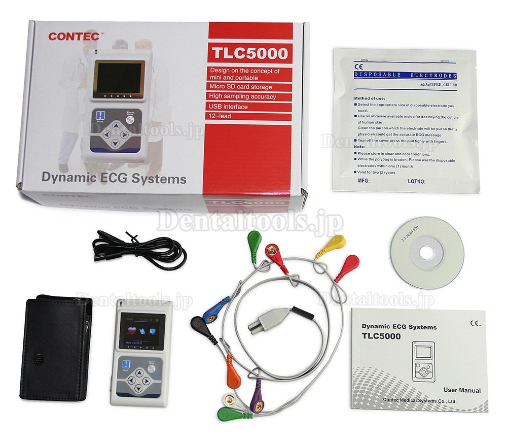 CONTEC TLC5000 ポータブル心電計 12リード心電図ECGモニター